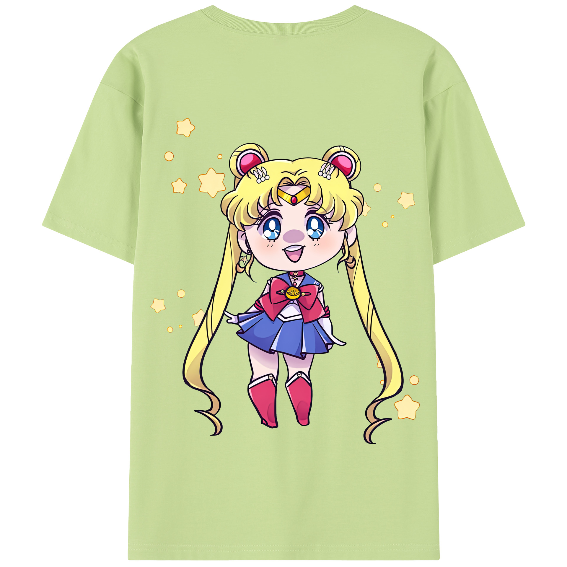 （画像用） 美少女戦士セーラームーン 月野 うさぎ つきの うさぎ Sailor Moon Tsukino Usagi 綿100％半袖Tシャツ（背面プリント）